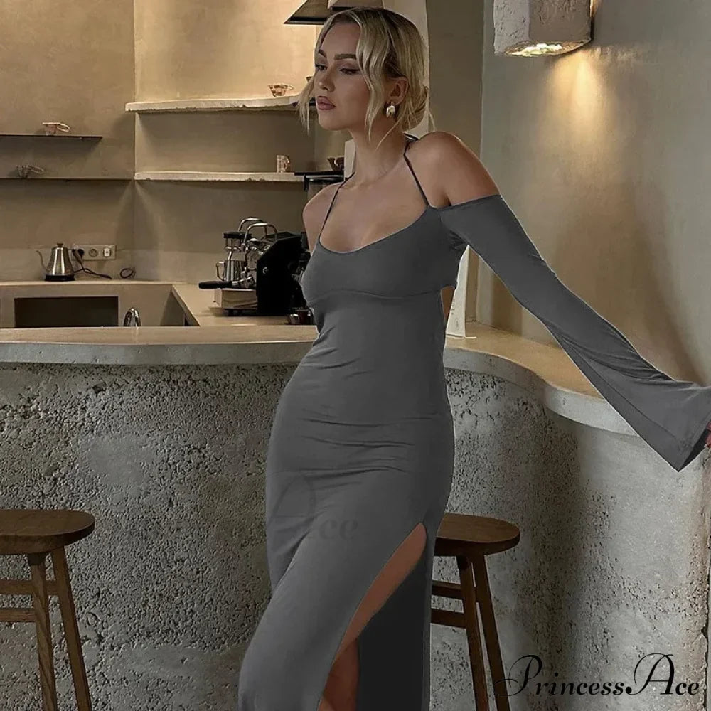 Halter Backless Maxi Dress