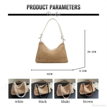 Handmade Braid Straw Beach Shoulder Bag