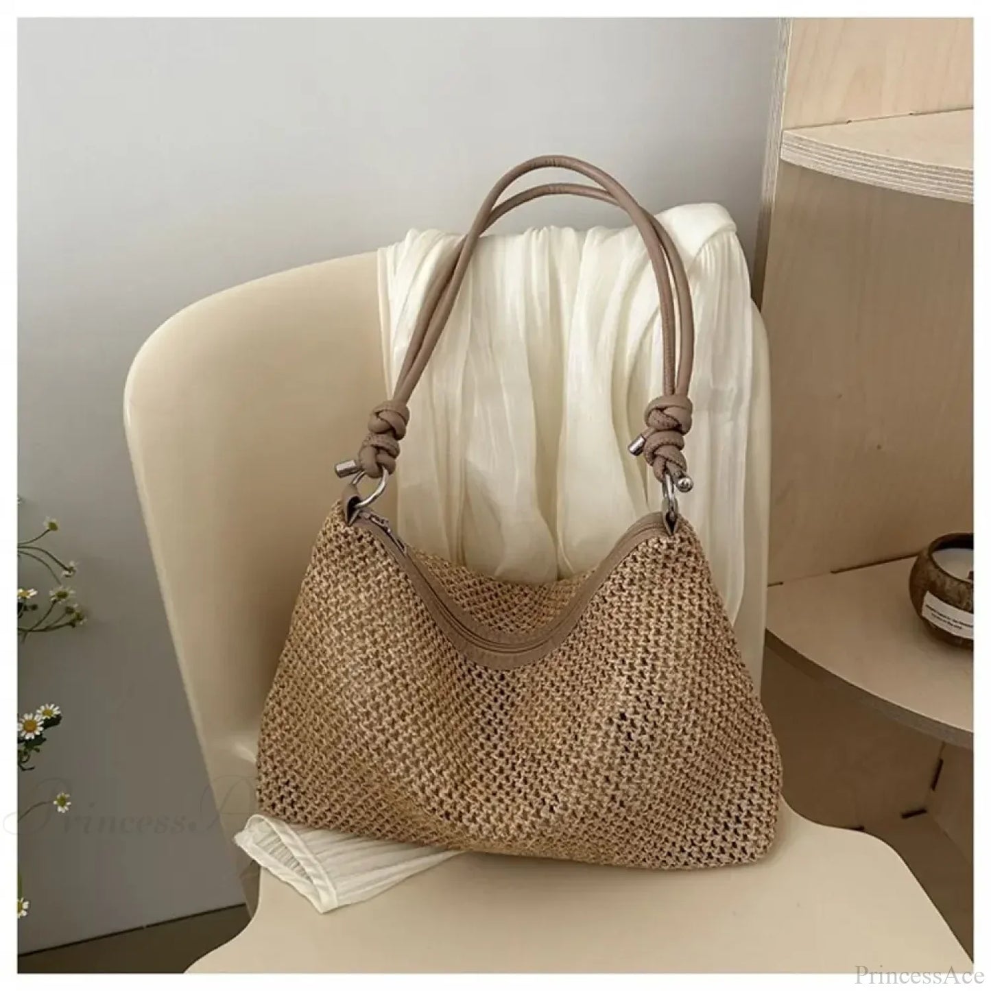 Handmade Braid Straw Beach Shoulder Bag