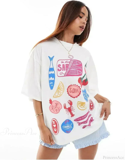 Harajuku Gothic Simple Icon Graphic T-shirt