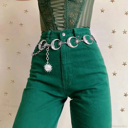 Harajuku Mysterious Rebel Moon Metal Belt