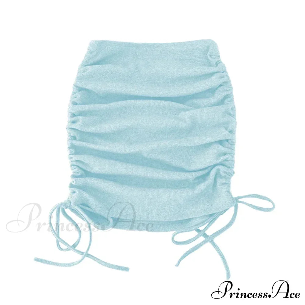 Harajuku Sexy Elastic Knitting Thread Side Drawstring Stylish Comfortable Skirt