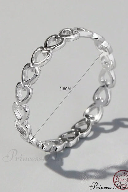 Heart Design Silver Wedding Band Ring