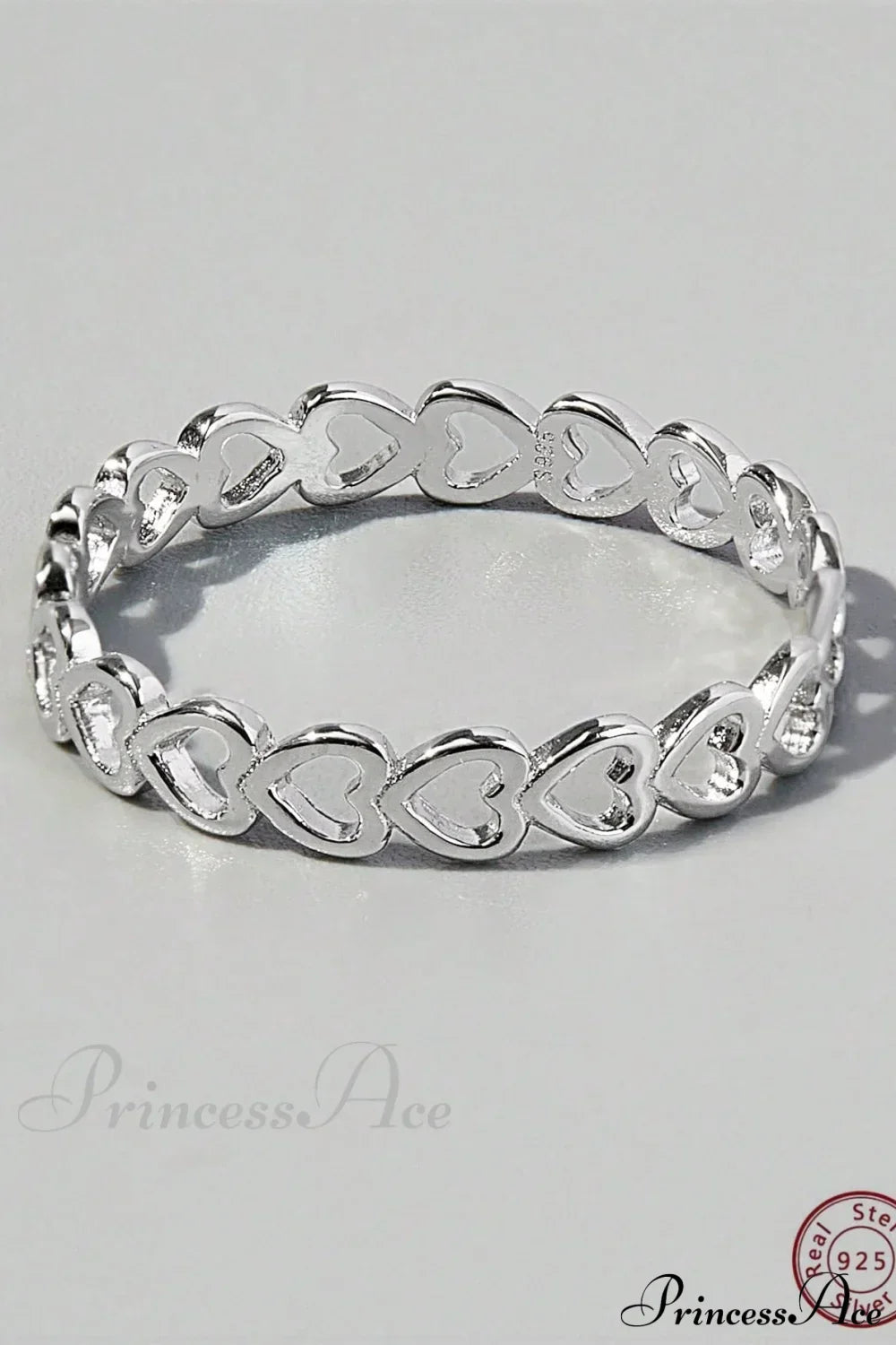 Heart Design Silver Wedding Band Ring
