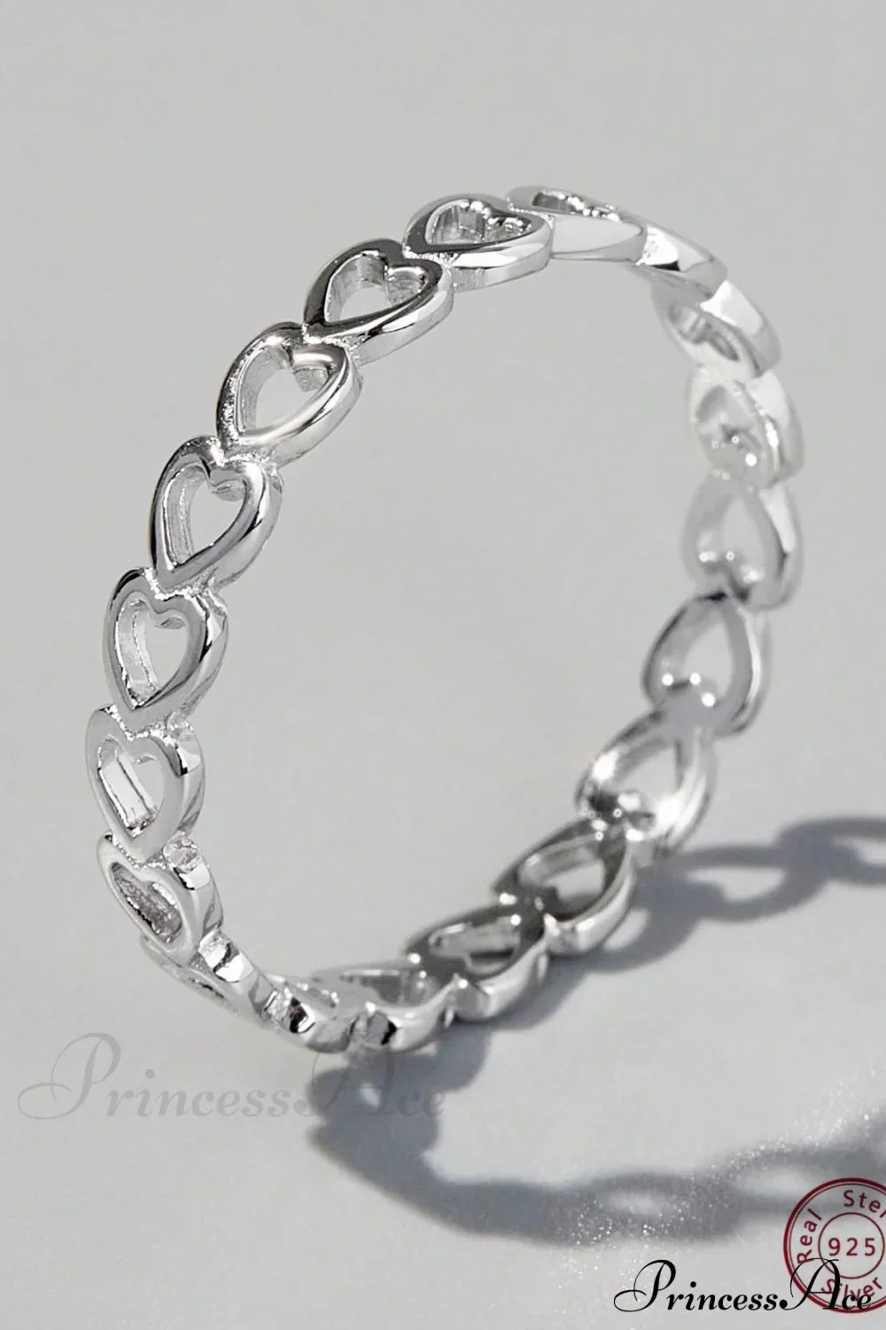 Heart Design Silver Wedding Band Ring