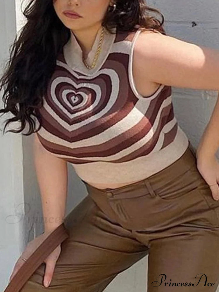 Heart Rhinestone Crop Tank