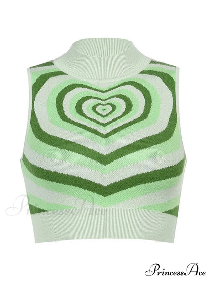 Heart Rhinestone Crop Tank