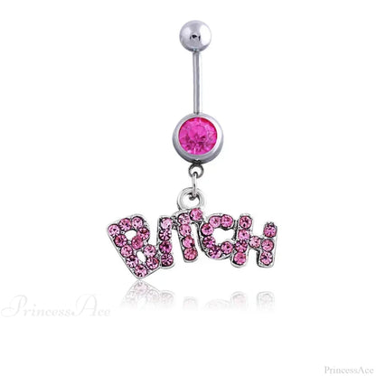 Heavenly Feathers Rose Dark Belly Ring