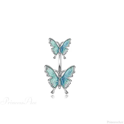 Heavenly Feathers Rose Dark Belly Ring