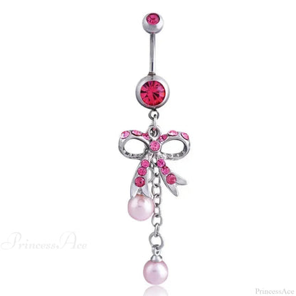 Heavenly Feathers Rose Dark Belly Ring