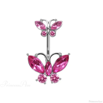 Heavenly Feathers Rose Dark Belly Ring