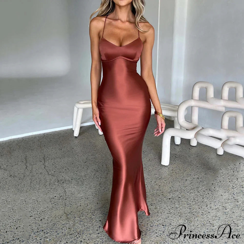 Heidi Formal Stylish Satin Lattice Dress
