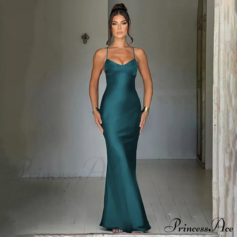 Heidi Formal Stylish Satin Lattice Dress