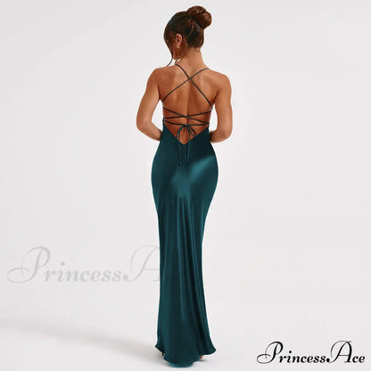 Heidi Formal Stylish Satin Lattice Dress