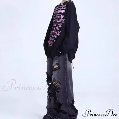 High-end Floor Length Trendy Brand Fashion Jean