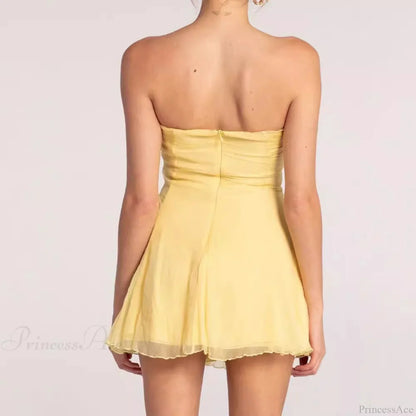 High-End Hollow Strapless Bandage Prom Dress