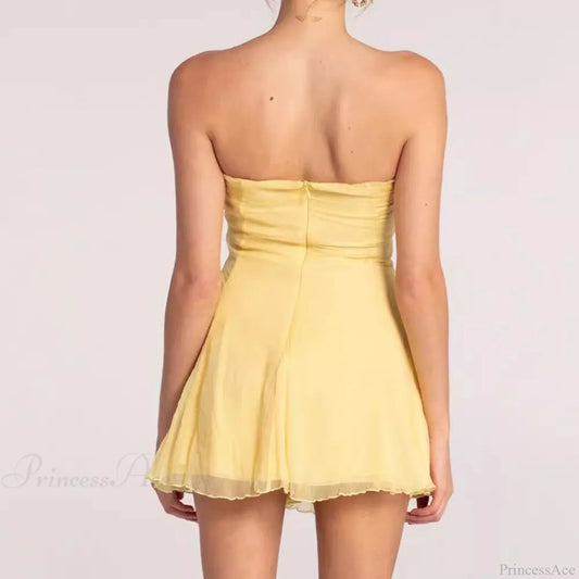 High-End Hollow Strapless Bandage Prom Dress