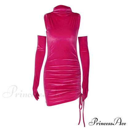 High Neck Ribbed Knit Modern Long Sleeve Maxi Dress