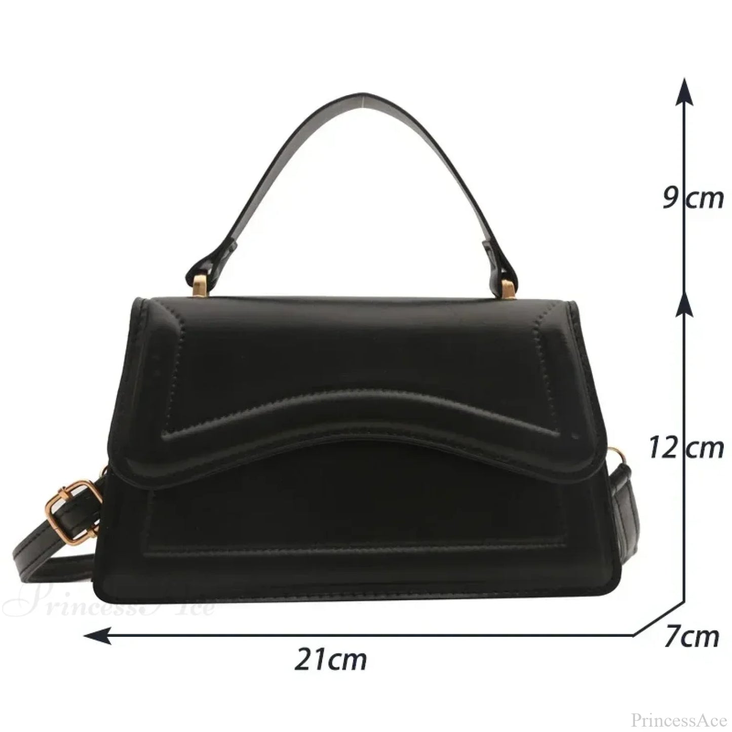 High-Quality PU Leather Solid Color Crossbody Handbag