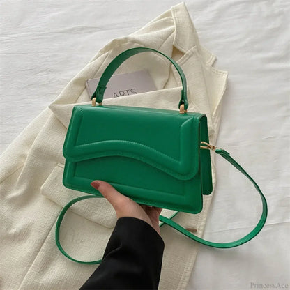 High-Quality PU Leather Solid Color Crossbody Handbag
