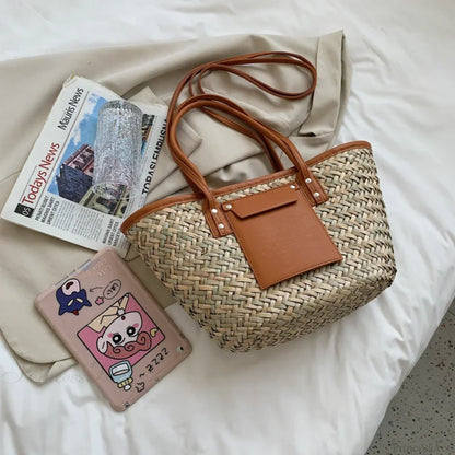 High Quality Straw Summer Tote Beach Handbag
