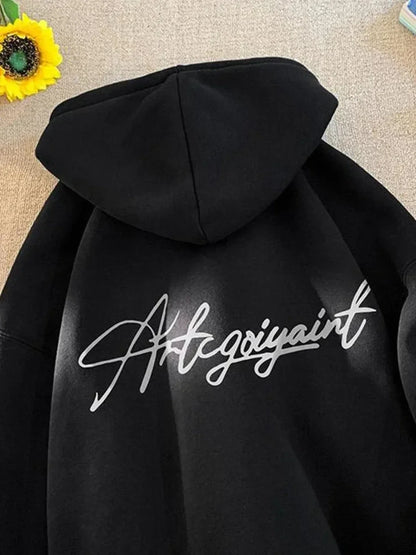 High Street Letter Print Oversized Hoodie