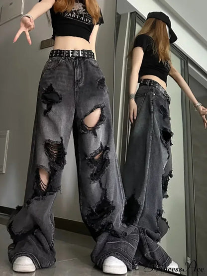 High Street Wide Leg Niche Design Trendy Jeans