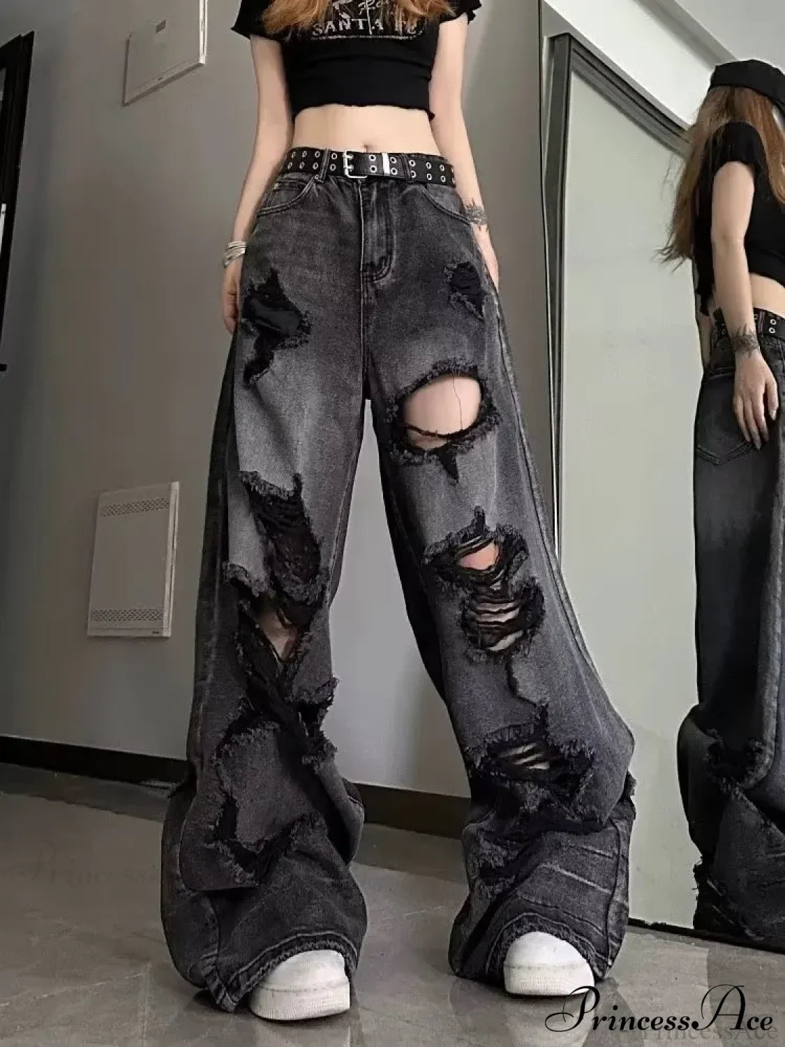 High Street Wide Leg Niche Design Trendy Jeans