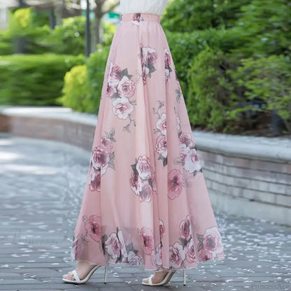 High Waist Elastic Waist Midi Full Long Skirt 2024
