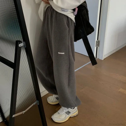 High Waist Grey Baggy Pants