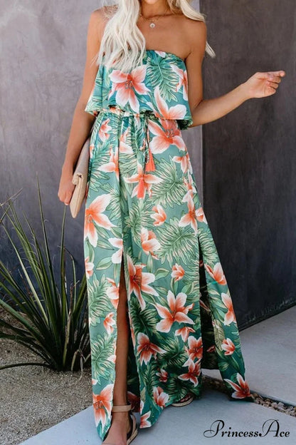 High Waist Off-shoulder Trendy Lace Maxi Dress