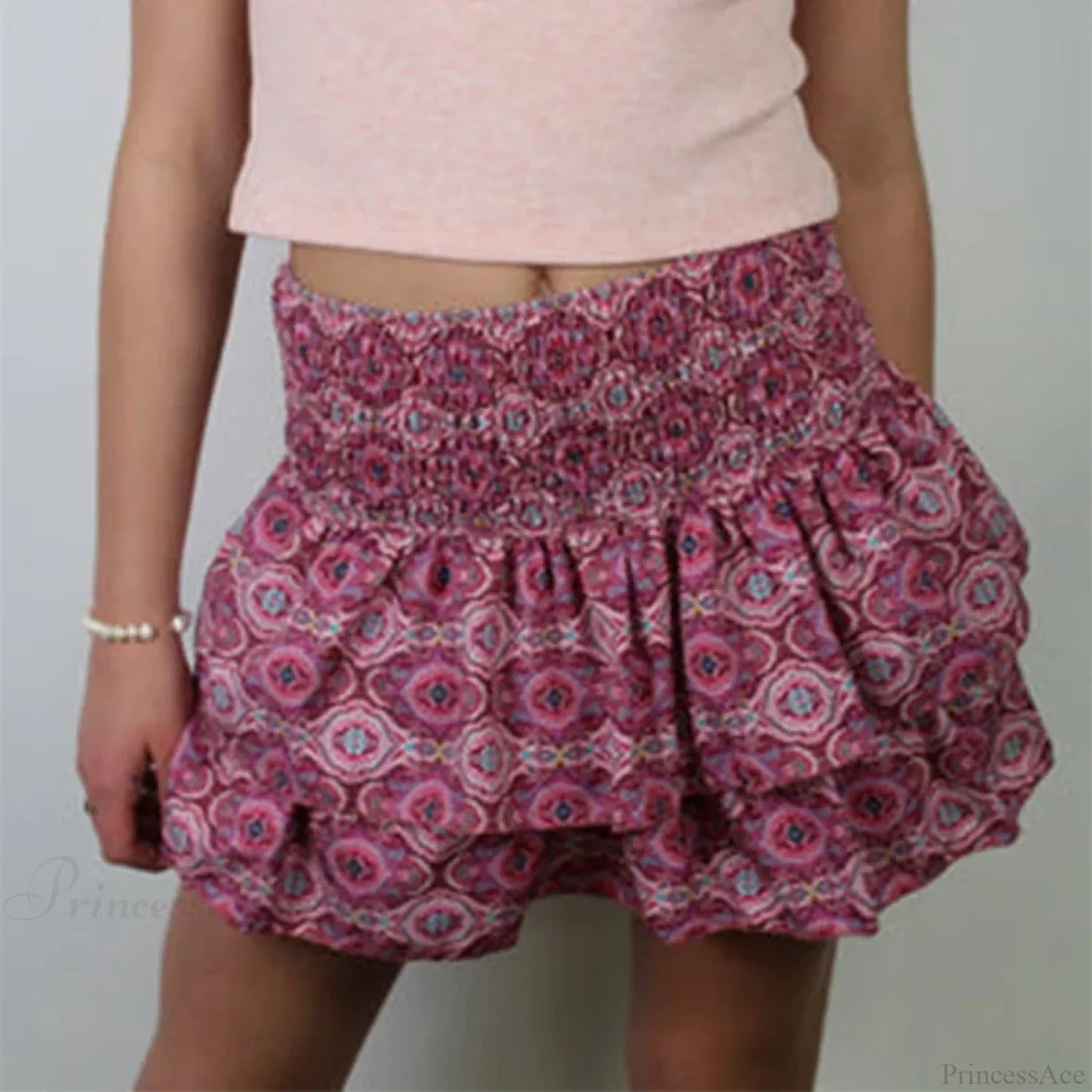 High Waist Ruffled Cottage Skirt