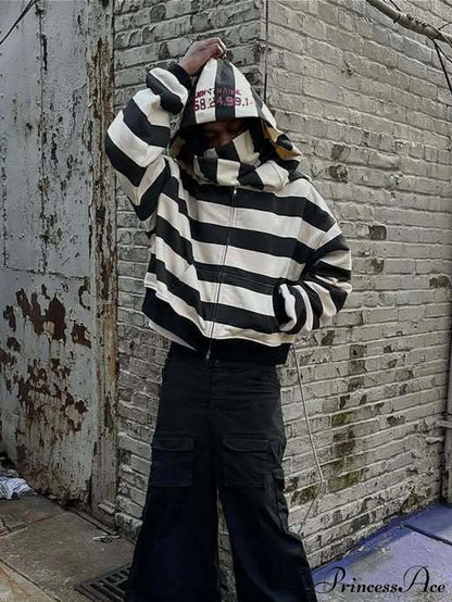 Hip-Hop Double-Layered Hood Graphic Print  Hoodie