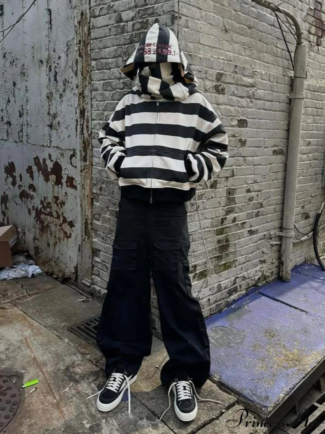 Hip-Hop Double-Layered Hood Graphic Print  Hoodie