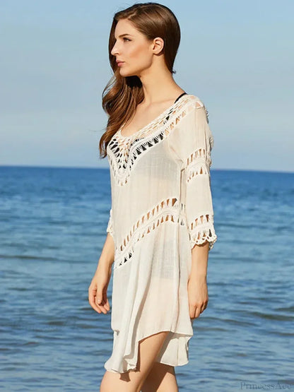 Hollow Out Bikini Mini Cover Up
