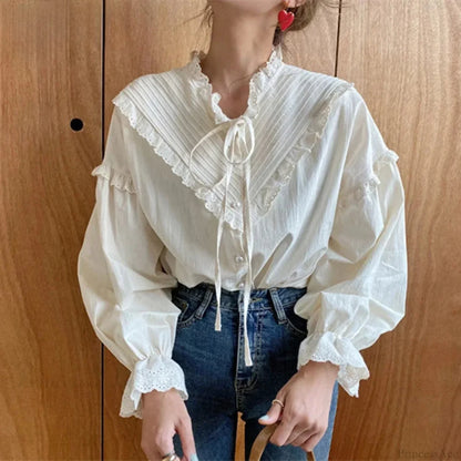 Hollow Out Elegant Casual Blouse Women Blouses