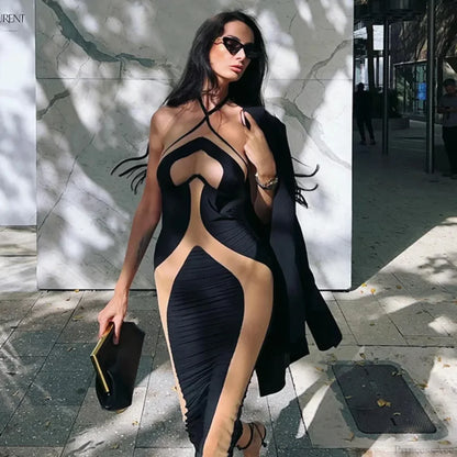 Hollow Out Maxi Party Dress
