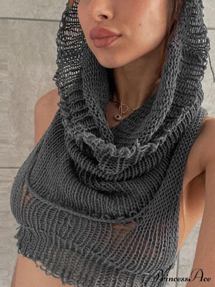 Hooded Cold Graceful Shoulder Crop Top
