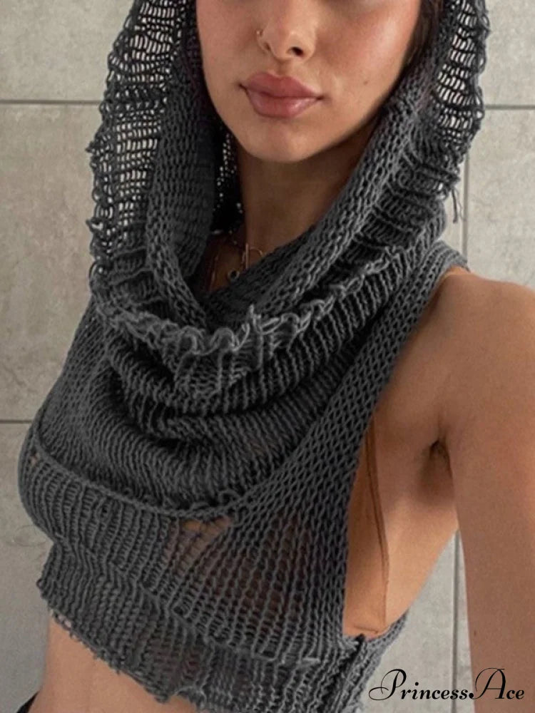 Hooded Cold Graceful Shoulder Crop Top