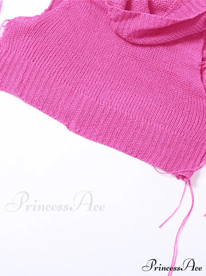 Hooded Cold Graceful Shoulder Crop Top