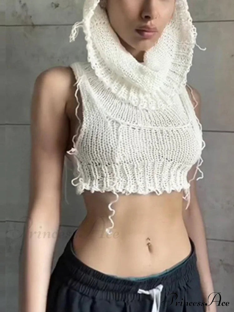 Hooded Cold Graceful Shoulder Crop Top