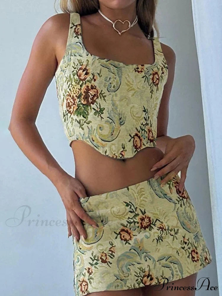 Jacquard Cable Knit Trendy Cropped Tank Top