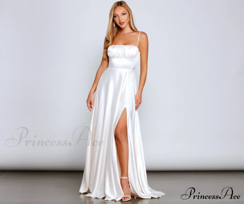 Jenny A-Line Stylish Satin Formal Dress