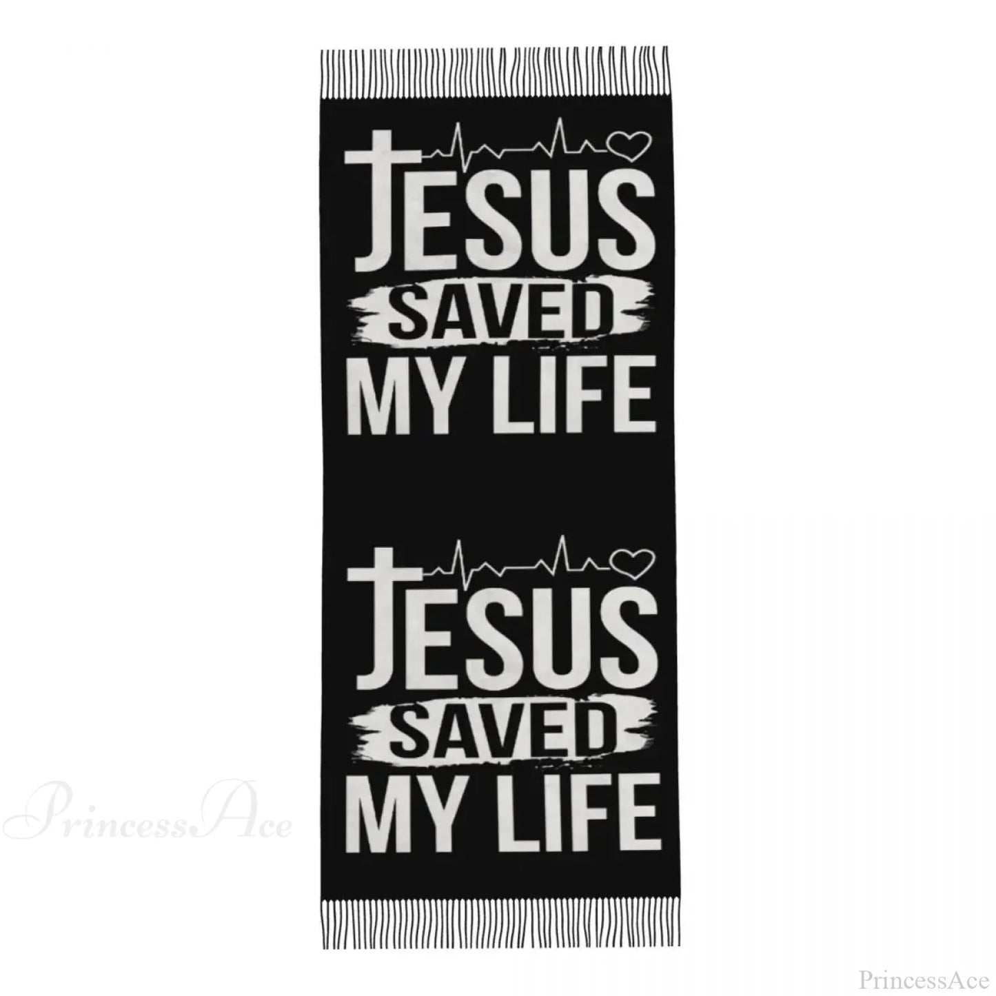 Jesus Saved My Life Warm Winter Christian Faith Shawl Wrap Scarf