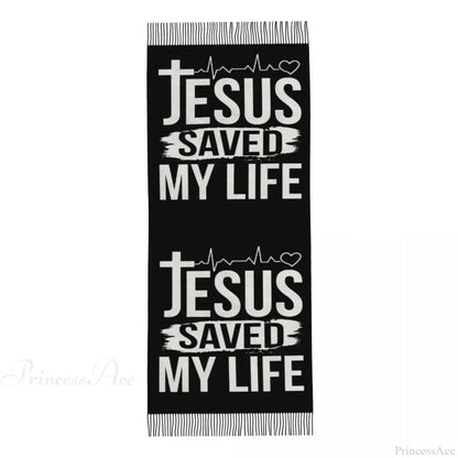 Jesus Saved My Life Warm Winter Christian Faith Shawl Wrap Scarf