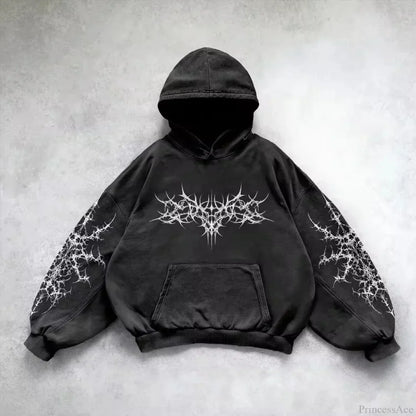Joker Goth Print Fleece Zipper Hoodie
