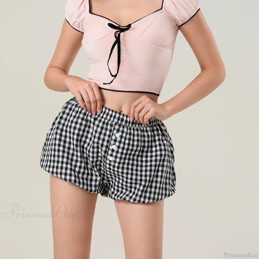 Kawaii Plaid Pumpkin Lounge Short