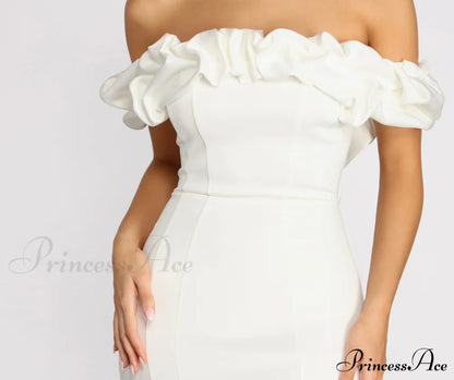 Kiari Formal Off Charming the Shoulder Ruffled Dress