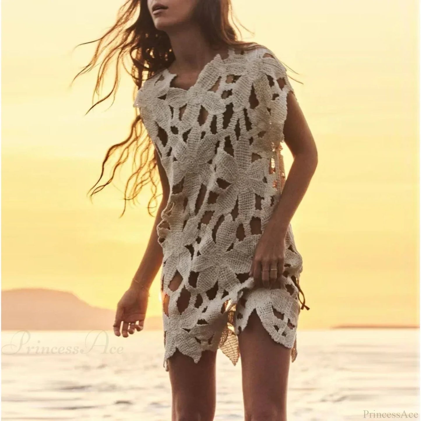 Vestido de playa de punto para cubrir el bikini