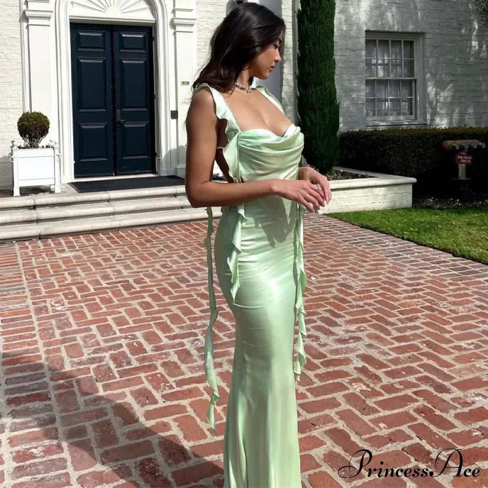 Knit Cut Out Backless Party Club Robes Maxi Dress